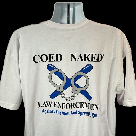 Coed Naked Law Enforcement Graphic Tee Shirt NWOT - Picture 1 of 7